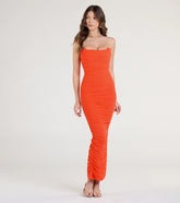 Saisha Strapless Bodycon Mesh Formal Dress