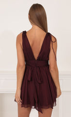 Chiffon Dress in Burgundy