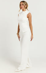 Paxton Pants - High Waisted Straight Leg Pants in Cream