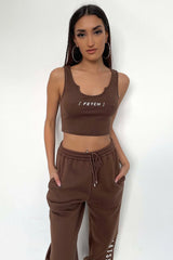 Zeuse Singlet Crop - Brown
