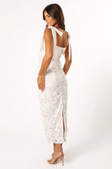 Emersyn Midi Lace Dress - White