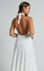 Jodilou Midi Dress - Halter Tiered Dress in White