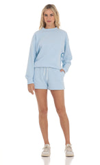 Embroidered Sports Suit in Baby Blue
