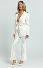 Jagger Pants - Flared Bias Cut Pants in Pearl