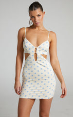Priya Mini Dress - Cut Out Dress in Cream
