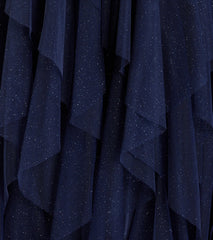 Indiana V-Neck Corset Ruffle A-Line Formal Dress