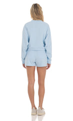Embroidered Sports Suit in Baby Blue