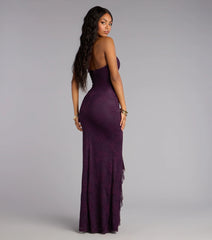 Donna Lace Ruffled Mermaid Formal Dress