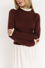 Sophie Sweater Dress | Mahogany + Ivory