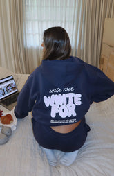 With Love Always Oversized Hoodie Navy