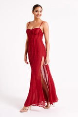 Jacinta Chiffon Maxi Dress - Vermilion Red