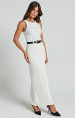 Stella Maxi Skirt - High Waisted Pencil Skirt in Stone