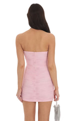 Foiled Mesh Corset in Pink