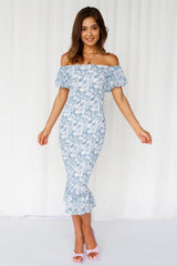 Blessings Midi Dress Blue