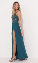 Lace Maxi Dress in Teal