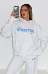 Give It A Try Oversized Hoodie Grey Marle