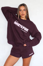 Give It A Try Oversized Sweater Plum