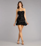 Dream Of Me Velvet Floral Mini Dress