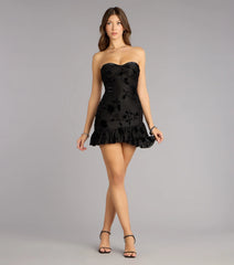 Dream Of Me Velvet Floral Mini Dress