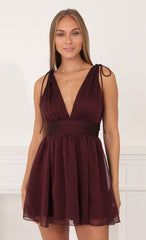 Chiffon Dress in Burgundy