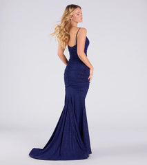 Klarissa Cowl Neck Mermaid Glitter Formal Dress