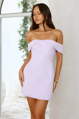 Scenes Like This Off Shoulder Mini Dress Lilac