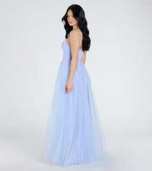 Kim Corset Slit A-Line Tulle Formal Dress