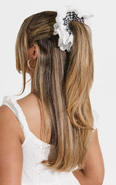 Finley Lace Scrunchie in Black Gingham
