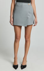Gerry Skort - Twill Wrap Front Skort in Slate