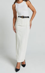 Stella Maxi Skirt - High Waisted Pencil Skirt in Stone