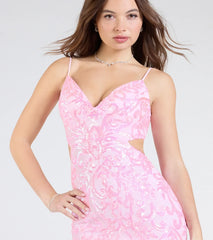 Yasmin Cutout Back Mermaid Sequin Formal Dress