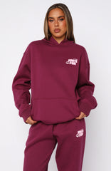 11th Street Sweet Kisses Oversized Hoodie Very Berry