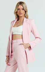 Hermie Blazer - Single Breasted Blazer in Pale Pink