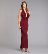 Merlot Nights Halter Maxi Dress