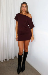 My Own Hero Mini Dress Chocolate