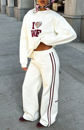 11th Street Out & About Wide Leg Sweatpants Cake Batter