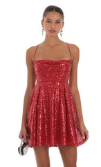 Sequin Dress in Red