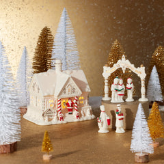 Mistletoe Park Light-Up Cottage & Caroler Figurine