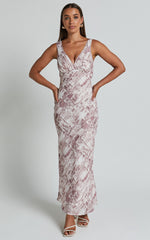 Ahye Midi Dress - V Neck Sleeveless in Arizona Blur