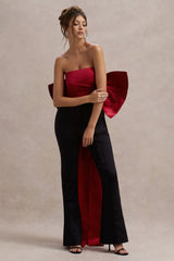 Sweet Escape | Red Satin Crop Top With Oversized Satin Bow