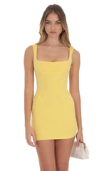 Open Back Bodycon Dress in Yellow