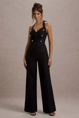 Banks | Black Tailored Halter-Neck Straight-Leg Jumpsuit