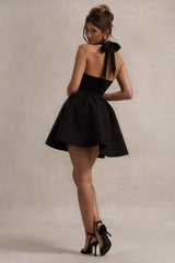 Suvi | Black Halter-Neck Mini Dress