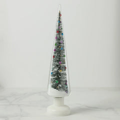Snowy Wonderland Large LED Brush Tree in Glass