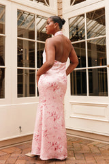 Mila Halterneck Maxi Dress - Pink Floral