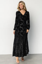 Vienna Velvet Maxi Dress | Black