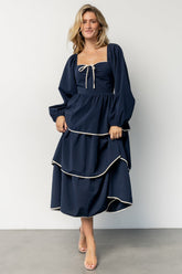 Barcelona Tiered Dress | Navy