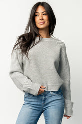 Zadie Striped Sweater | Ivory + Olive
