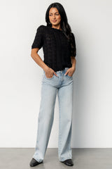 Serenity Knit Sweater Top | Black