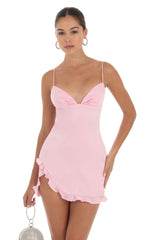 Satin Dress in Pink